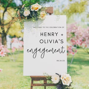 Engagement Party Sign | 24" x 36" | Engagement Party | Wedding Planning | Engagement Party Welcome Sign | Engagement Sign | Digital Download