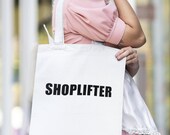 10 Litre Tote bag, Shoplifter Joking  Five Finger Discount,  100% natural cotton, co Gift For Good Humoured, Playful Bag For Life