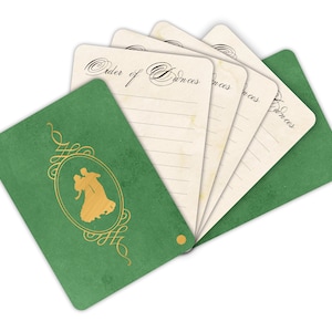 Biglietto da ballo verde e oro con coppia stampabile digitale