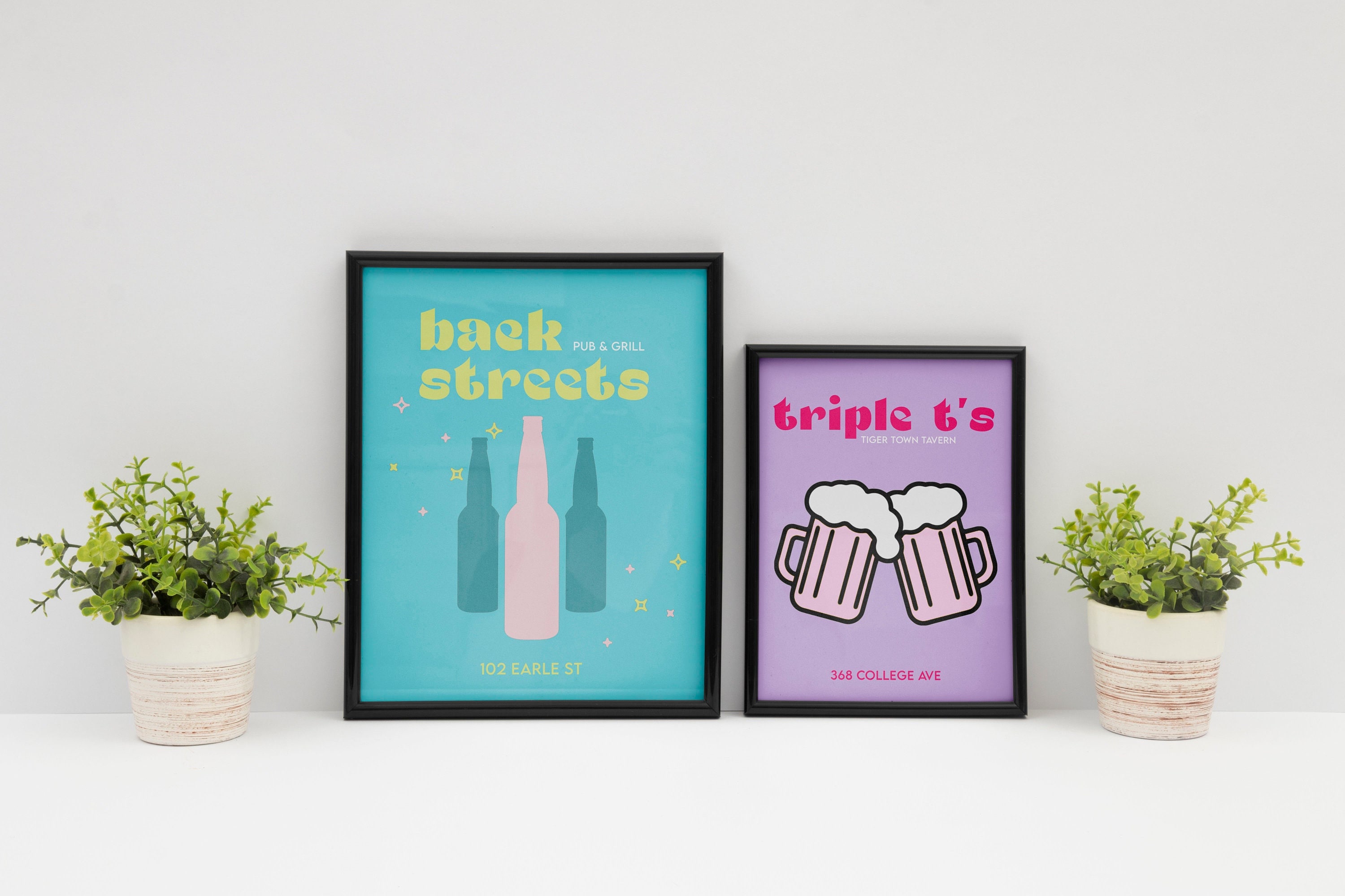 Clemson Bar Posters, Set of Five Etsy