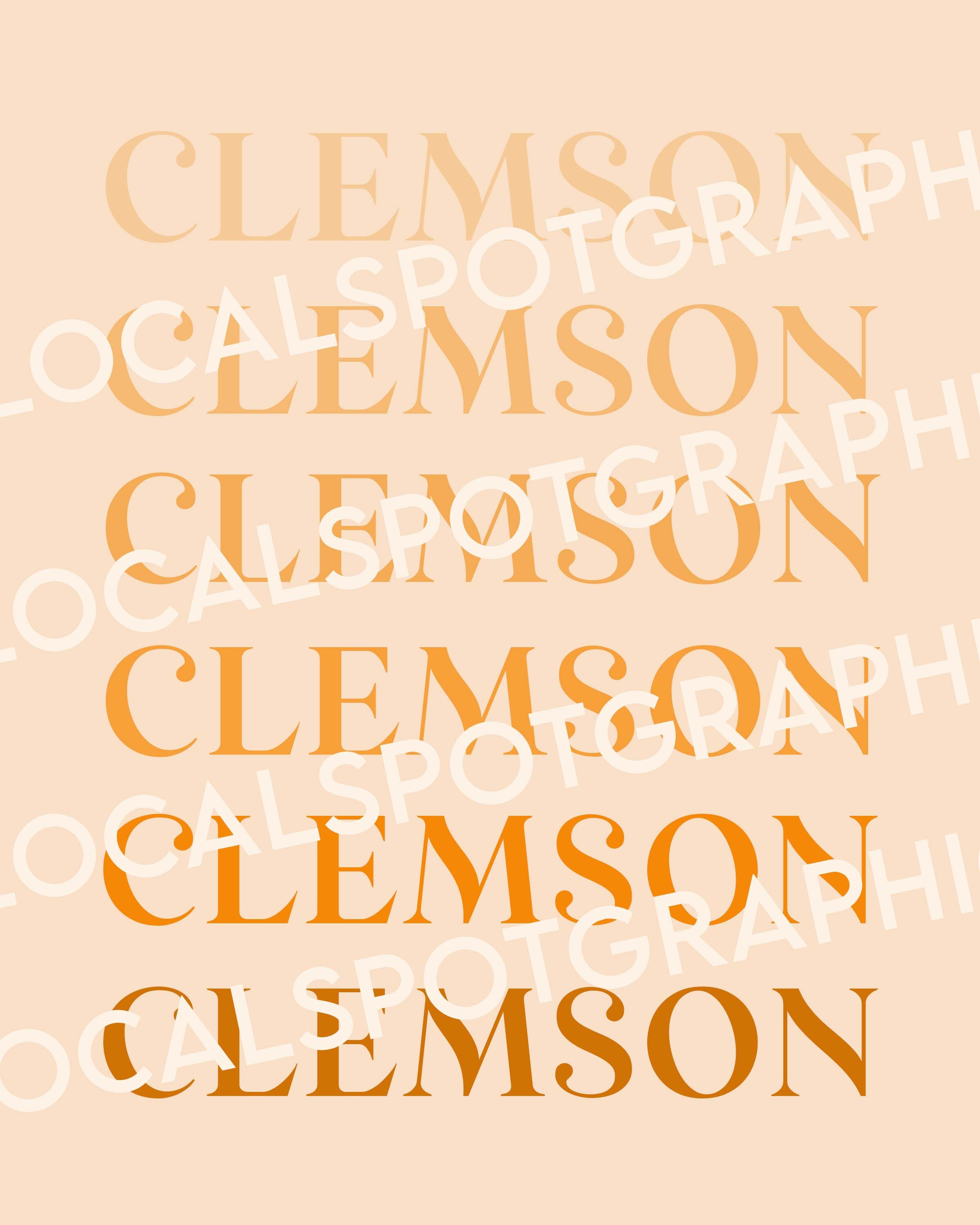 Clemson Orange Poster Set Etsy
