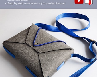 Crossbody leather bag PDF pattern, DIY Stitchless Leather Crossbody Bag template, Leather handbag pattern, Trendy Handcrafted Design
