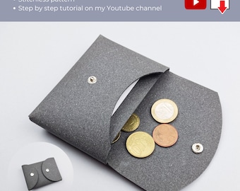 Origami wallet pattern, stitchless wallet pattern, leather patern PDF, card holder pattern, leather wallet template, DIY wallet template.