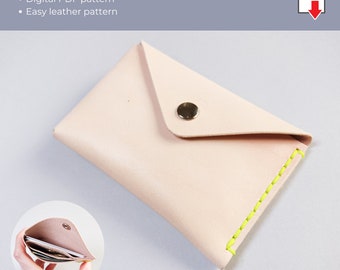 Leather wallet PDF pattern, wallet template, cardholder pattern, compact wallet pattern, leather PDF pattern, leather card holder DIY