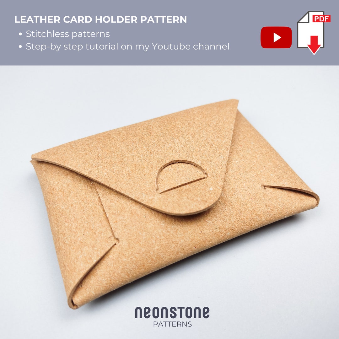 Leather Origami Card Holder Pattern, PDF Download Pattern for Card ...