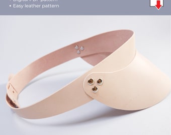 Leather visor pattern PDF, visor hat pattern, DIY sun visor hat template, summer diy, leathercraft pattern, leather tennis visor
