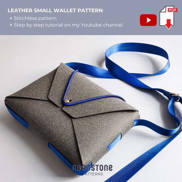 Leather crossbody bag pattern, messenger leather bag template, PDF download, minimalist crossbody bag for men, leather DIY, DIY leather bag.