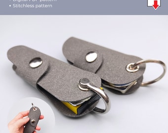 Leather key organizer pattern for beginners, 2 sizes keychain template PDF, leather Key holder PDF, DIY leather keychain, Leather pattern