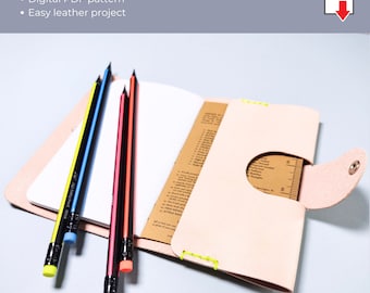 Field notes leather cover pattern, notebook cover template, field notes cover pdf pattern, journal cover template, travel journal cover pdf.