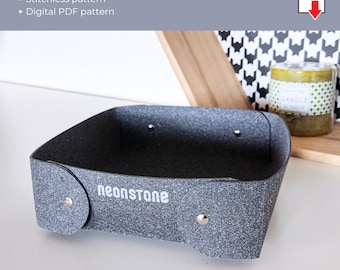 Leather tray pattern PDF, easy leather tray for keys, leather valet tray pattern, minimalist leather tray template, DIY home decor