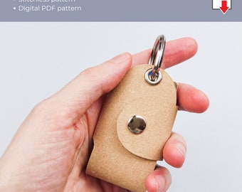 Leather keychain template for begginers, Keychain pattern PDF, DIY key organizer, 2 key holder pattern set, leather pattern PDF, Diy gift