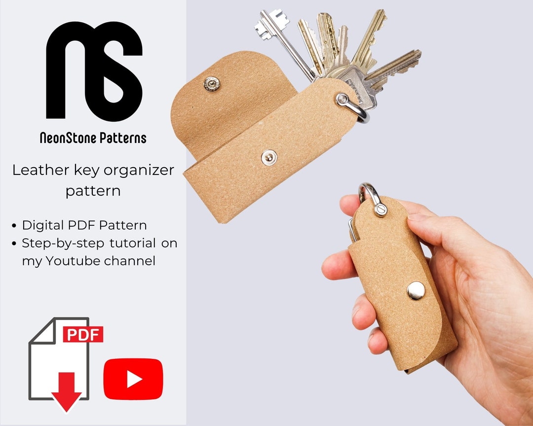 Leather Keychain Pattern PDF Keychain Template for Men DIY - Etsy