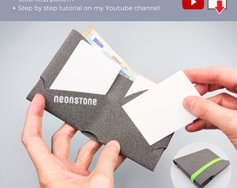 Origami wallet pattern, leather wallet template PDF, DIY wallet patterns, leathercraft pattern, stitchless wallet pattern, DIY gifts.