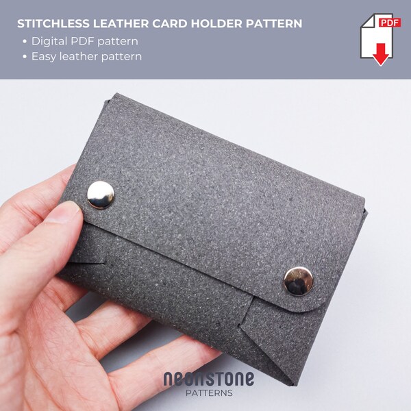 Leather Business Card Wallet Pattern Etsy