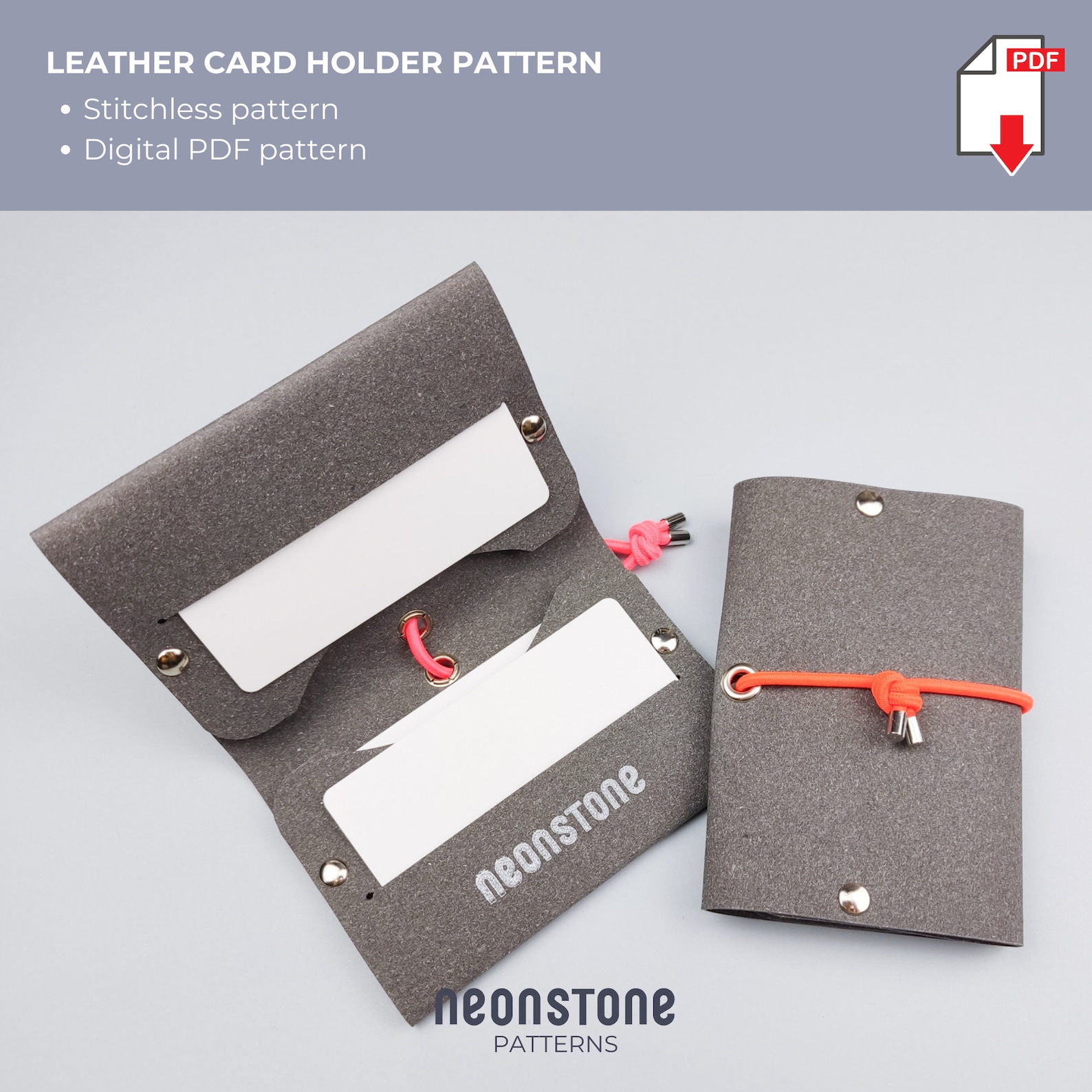 Leather Card Holder Pattern, PDF Download Pattern for Credit Card Case ...