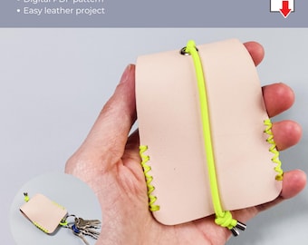 Leather key holder pattern, key organizer template PDF, DIY leather keychain, key fob pattern, key cover template pdf, leather pattern pdf.