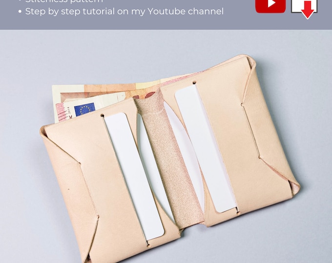 Leather Bifold Wallet Pattern Origami Wallet Pattern Wallet Template 