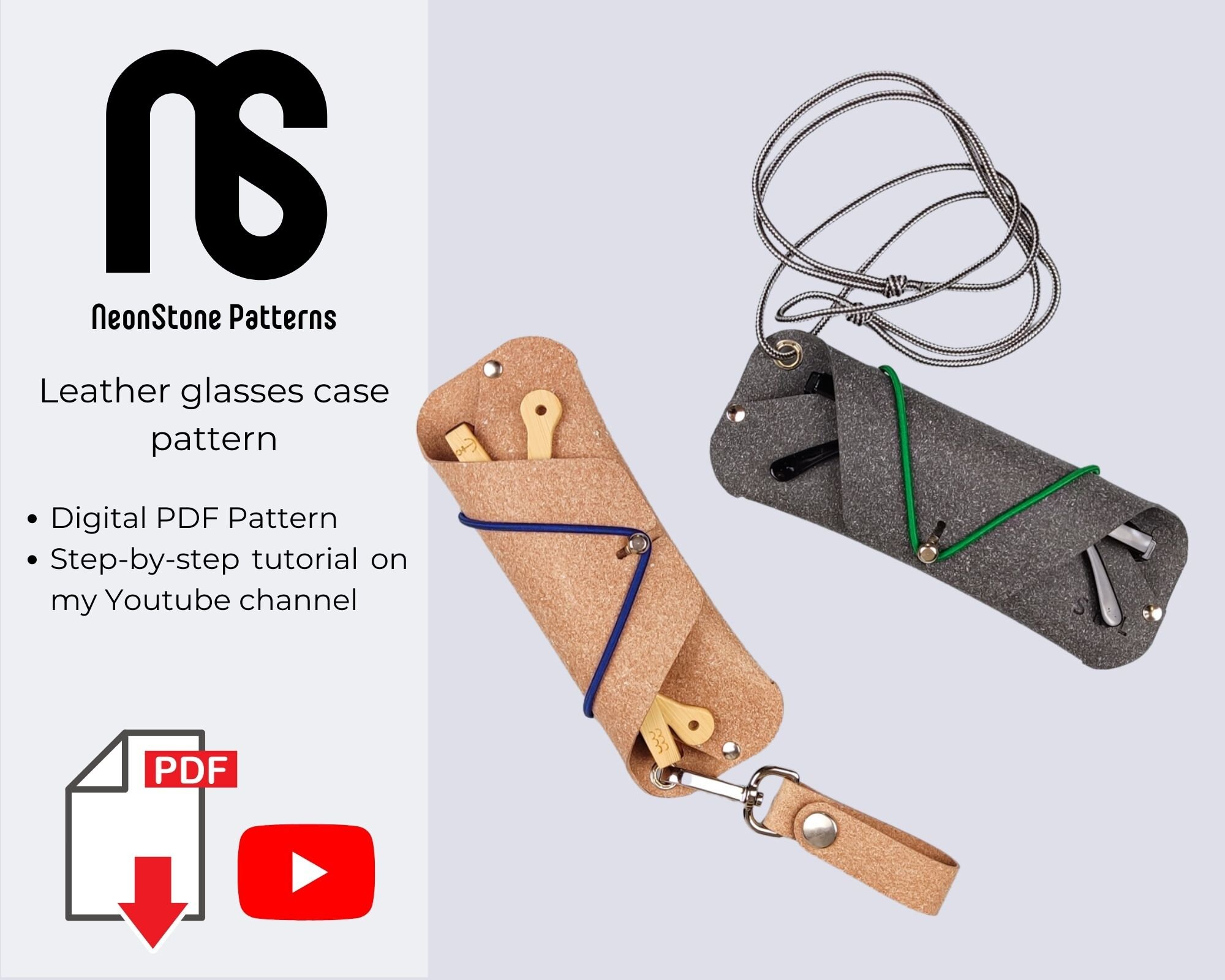 Leather Glasses Case Pattern PDF Download Pattern for Etsy