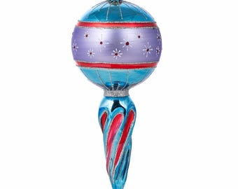 Miss Christmas Fantasy Swirl Reflector Drop Hand-painted Blown