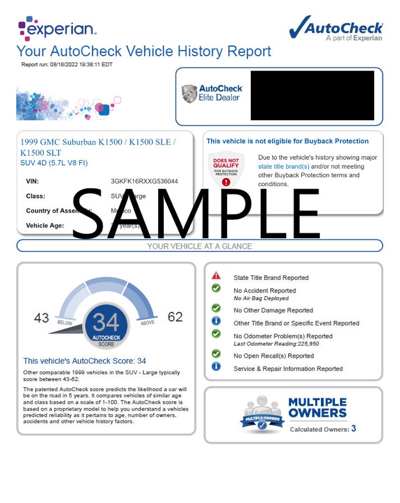Rapport de véhicule Carfax PDF rapide avec AUTOCHECK GRATUIT Livraison rapide image 3