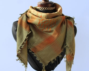 Kuffieh, Shemagh Keffiye, foulard style arabe, hijab en coton, collier traditionnel, cadeau de demoiselle d'honneur, cadeau enseignant