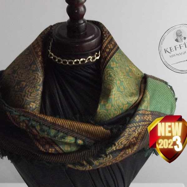 moss green clover, green tassel, shemagh, kufiya, keffiyeh, scarf, palestine, Kufiyyeh, Kufiyyeh, OldStyle, east, desert, camel