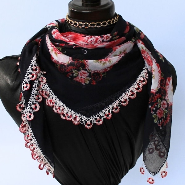 Rose red Yemen, scarf pink keffiyeh ukraine shemagh, jual, regional scarf, tutorial hijab sorban wanita arabian look cara mamakai