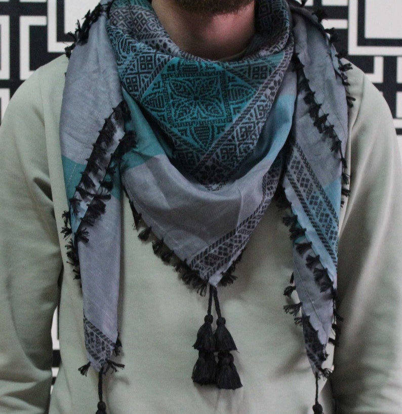 Palestine Dress, Meditation Bowl, Keffiyeh Kaffiyeh Shemagh, Wrap Neck