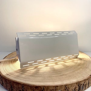 1980s Mid Century Bedside Lamp Dutch Design Plug In Wall Sconce White Nightlight Vintage Light Retro Neutral Bedroom Minimalist Home Decor