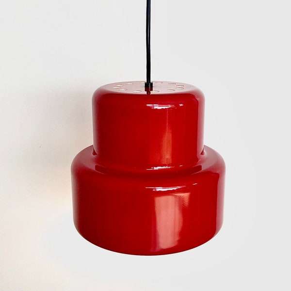 Fantastic 1970s Fog & Mørup Poker Mini Hanging Lamp, Design Jo Hammerborg. Mid Century Modern Pendant Light, Vintage Danish Design Space Age