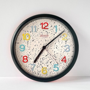 Rare Vintage JUNGHANS 80s Postmodern Wall Clock Youngline Round Funky Retro Color Art Eclectic Maximalist Home Decor Unique Groovy Aesthetic