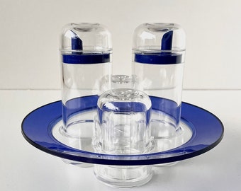 NEW Vintage 1980s GUZZINI Condiment Set Italian Homeware Postmodern Design, Salt Pepper Oil Vinegar Eclectic Decor Cool Modern Home Gifts