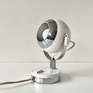 1960s Mid Century Desk Lamp Space Age Atomic Design Table Lamp Retro Lighting Decor Vintage Funky White Cool Lamp Made in Italy