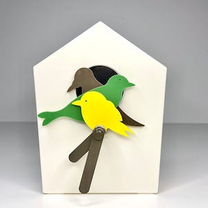 Reloj de pared moderno Ikea vintage Starholk, diseño gráfico de pájaros pequeños en 3D, decoración de pared del reloj de cuco, hogar retro estético de la habitación Y2k