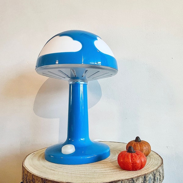 lampe nuage IKEA vintage • Lampe de table Skojig bleue • lampe champignon vintage Ufo Space age • Lampes de chevet pour table de nuit • Veilleuse pour enfants