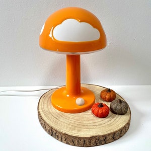 Vintage IKEA Cloud Table Lamp Skojig Orange Mushroom Lamp, Eclectic Home Decor, Maximalist Retro Bedside Lamp Nightlight, Cool Kids Lighting