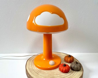 Vintage IKEA Cloud Table Lamp Skojig Orange Mushroom Lamp, Eclectic Home Decor, Maximalist Retro Bedside Lamp Nightlight, Cool Kids Lighting