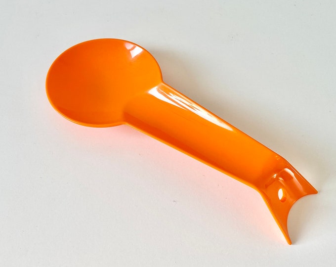 Vintage GUZZINI Spoon Rest Eclectic 70s Orange Space Age Decor Italian