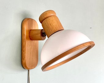 Vintage Steinhauer Wall Lamp 1970s Plug in Sconce, Mid Century Modern Wooden Accent Bedside Lamp Unique MCM Nightlight Reading Lamp