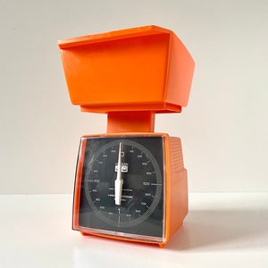 70s Space Age Design Kitchen Scale 2 kg IN BOX Vintage Cookware HANSON Made in Ireland Retro Utensils Orange Mid Century Modern Cooking Gift