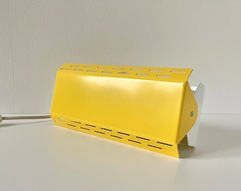 Mid Century Modern Plug In Wall Sconce 1980s Yellow Wall Lamp, Space Age Design Metal Adjustable Vintage Bedside Lamp Retro Bedroom Decor