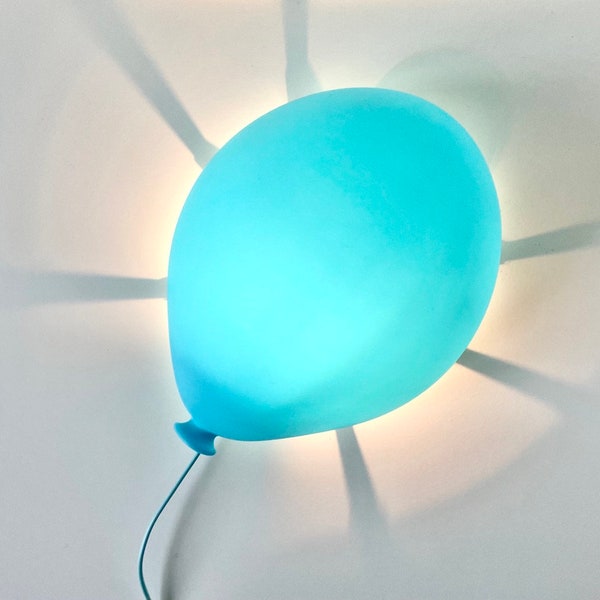 Vintage Ikea Balloon Plug in Wall Sconce, Retro 90s Fun Ambient Mood Lighting, Blue Pop Art Baby Nursery Night Light, Kids y2k Room Decor