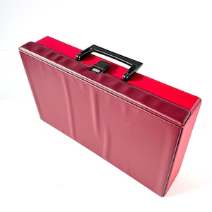 Cassette à cassettes audio des années 1980, porte-documents, boîte de rangement, porte-cassette, valise de voyage portable en plastique Skai, vinyle simili cuir, cadeau végétalien