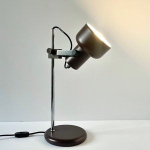 70s Mid Century Modern Table Lamp Desk Cool Bedside Lamp Vintage Ambient Light Accent Spotlight Adjustable Metal Space Age Chrome Design