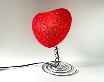 Y2k Eclectic Table Lamp Vintage Funky Heart Cute Bedside Lamp 90s Living Room Aesthetic Postmodern Night Light Pop Art Side Table Decor