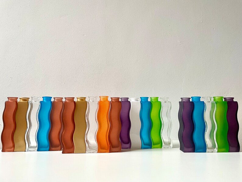 Vintage IKEA Skämt Wavy Glass Vases Set of 5 Postmodern Etsy