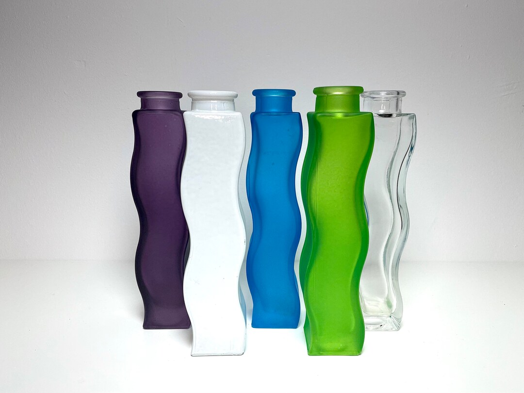 Vintage IKEA Skämt Wavy Glass Vases Set of 5 Postmodern Etsy UK