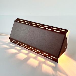 70s Vintage Plug In Wall Sconce Space Age Lamp Bedside, Retro Mid Century Modern Room Decor Brown Bedroom Accent, Mood Light MCM Cozy Home