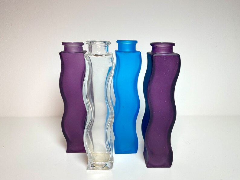 Vintage IKEA Skämt Wavy Glass Vases Set of 5 Postmodern Etsy