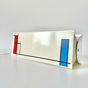 Vintage Plug In Wall Sconce 70s Piet Mondrian Minimalist Bedside Lamp Retro Unique Postmodern Bedroom Decor, Decorative Art Cool Night Light image 1